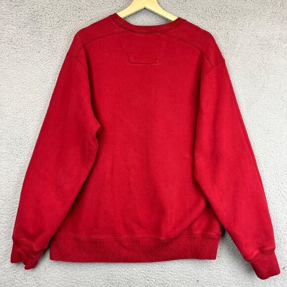 Eddie Bauer Red Spell Out logo Sweatshirt Men's Size Large Pullover - Picture 2 of 9